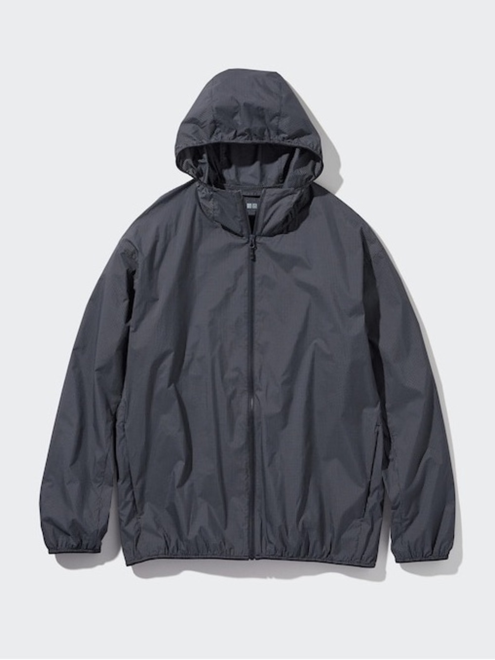 Uniqlo Men's UV Protection Parka, Small, Black (Grid)